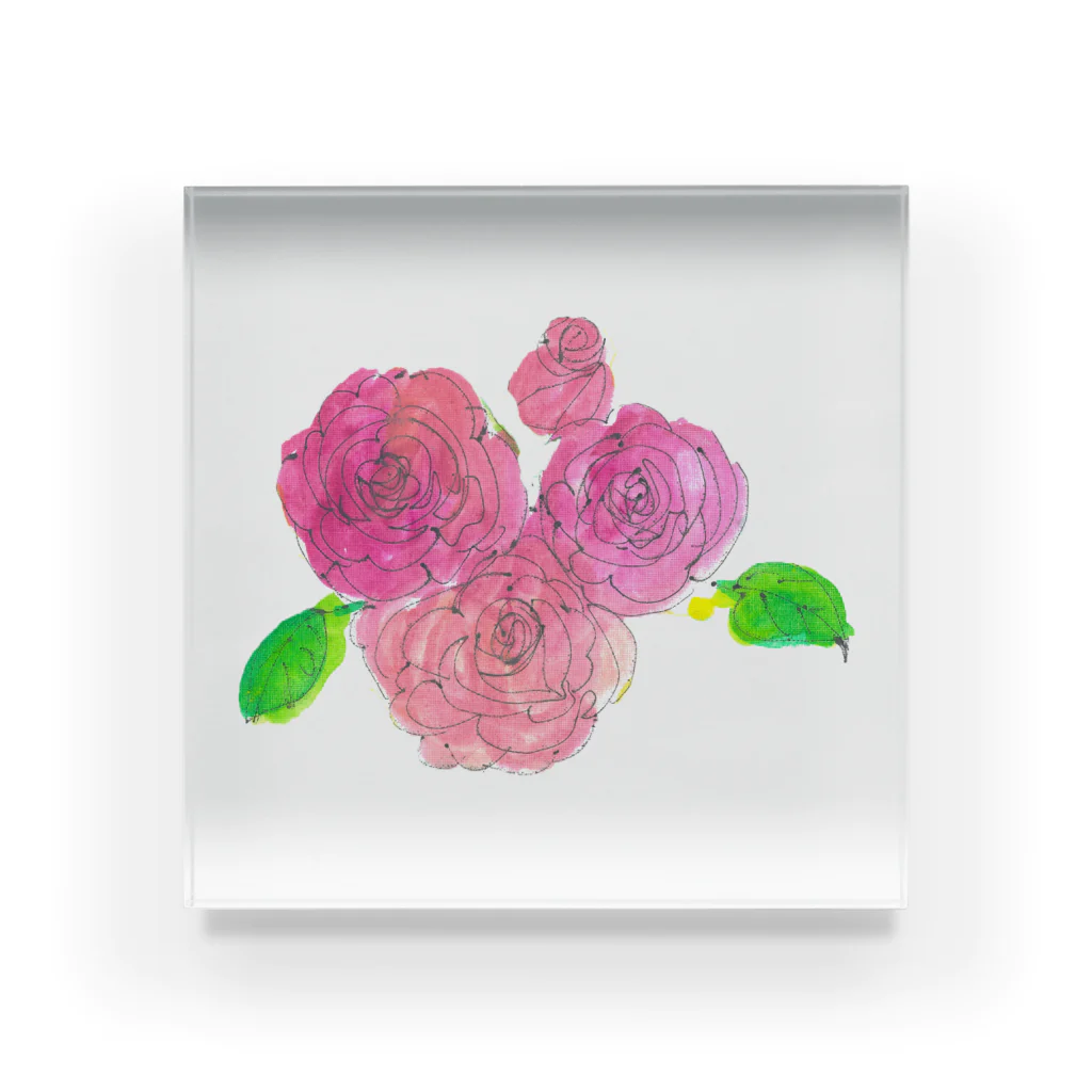 gama da gamaの薔薇の花 Acrylic Block