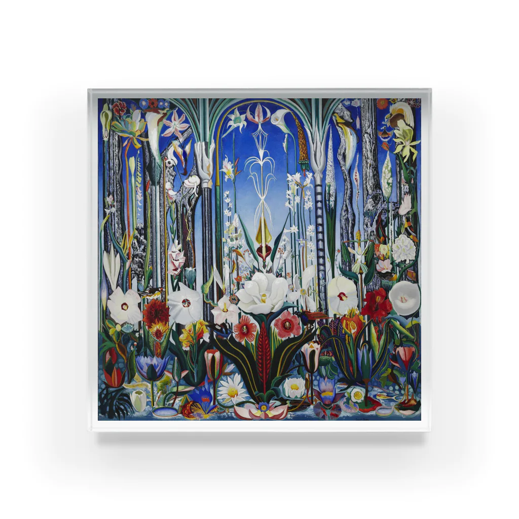 世界の絵画アートグッズのジョセフ・ステラ《イタリアの花》 アクリルブロック