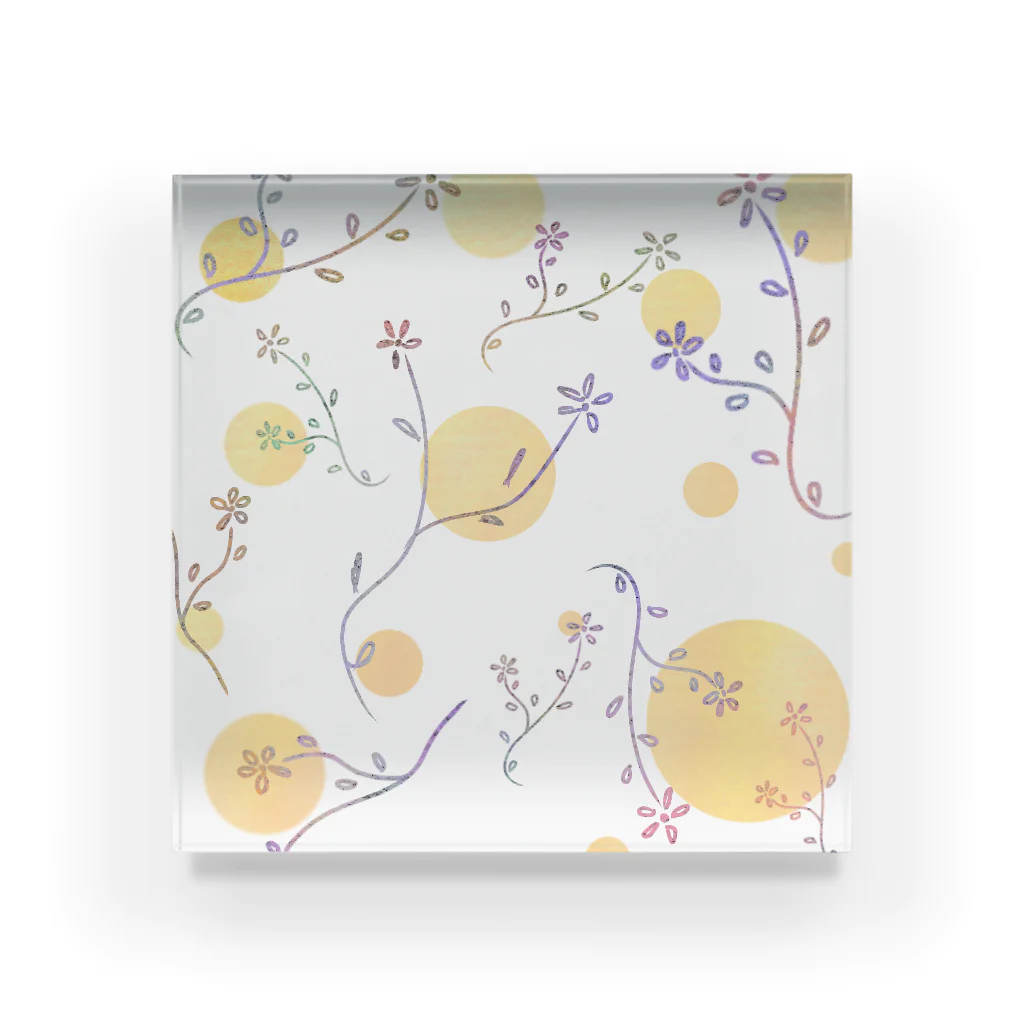 Lily bird（リリーバード）のパステルカラー草花 アクリルブロック