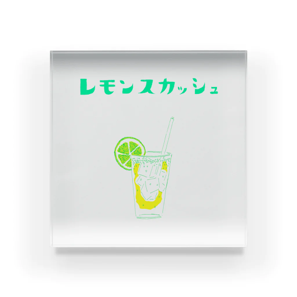 NIKORASU GOの夏デザイン「レモンスカッシュ」（Tシャツ・パーカー・グッズ・ETC） Acrylic Block
