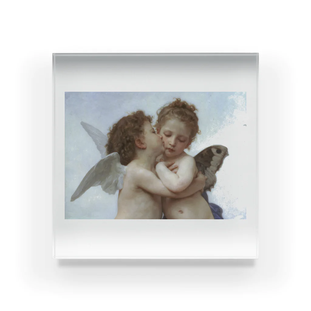 世界の絵画アートグッズのウィリアム・アドルフ・ブグロー 《アムールとプシュケー、子ども達》 アクリルブロック
