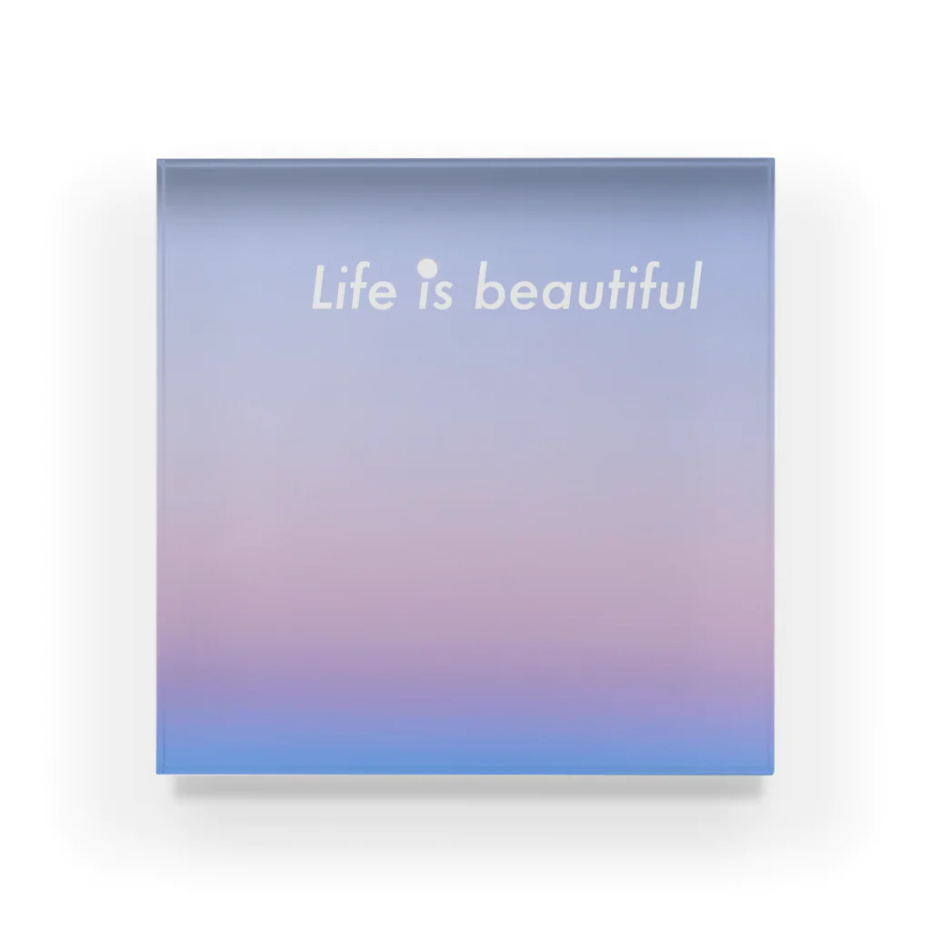 レモンのとなりのLife is beautiful アクリルブロック