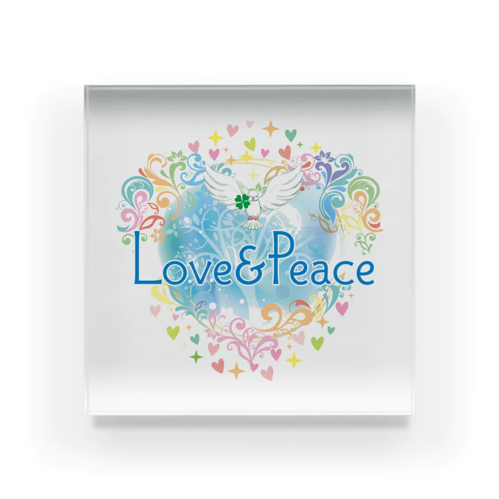 Love＆PeaceのLove＆Peace大人用ロゴ アクリルブロック