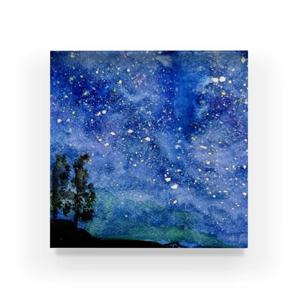 水彩屋の満天の星空（文字抜き） Acrylic Block