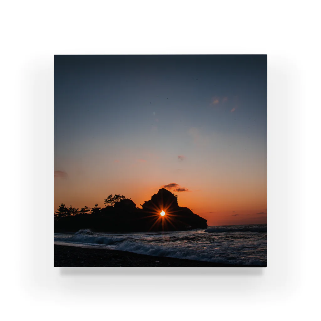 M's photographyの窓岩のダイアモンド夕日 Acrylic Block