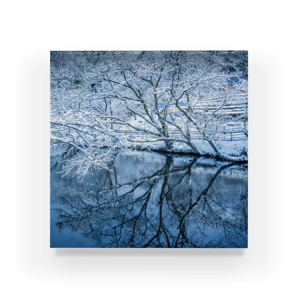 M's photographyの雪と湖 Acrylic Block