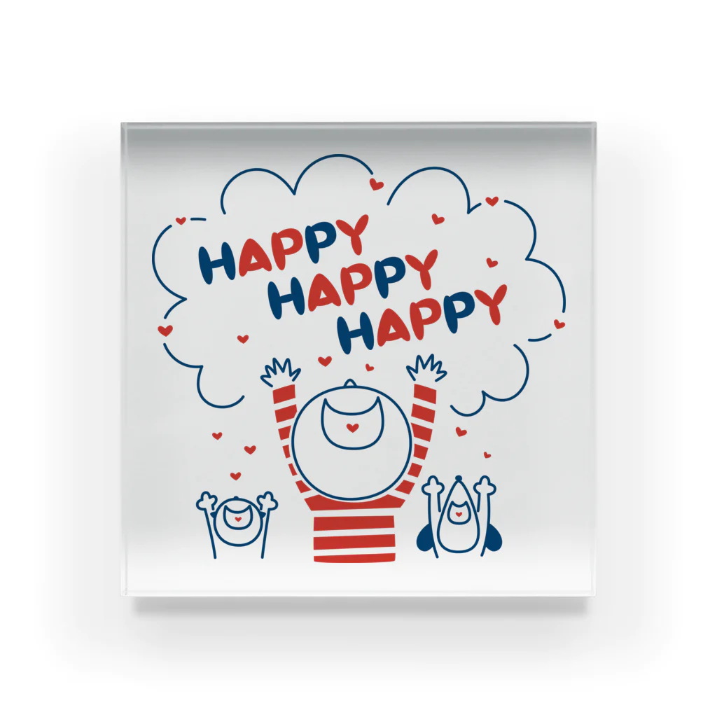 8anna storeのHAPPY HAPPY HAPPY！上を向いて笑おう！ Acrylic Block