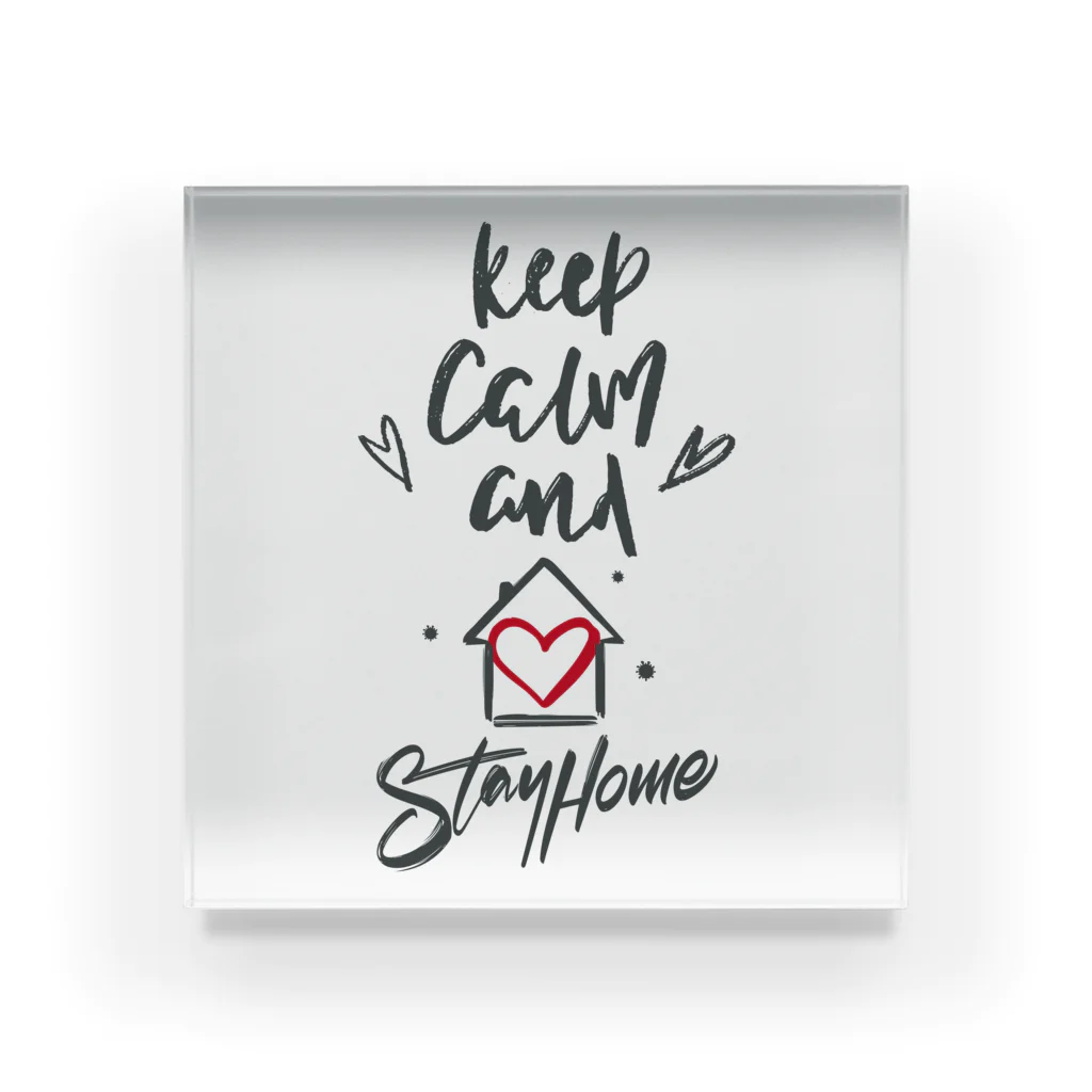 シェアメディカルブランドショップのKeep Calm and Stay Home アクリルブロック