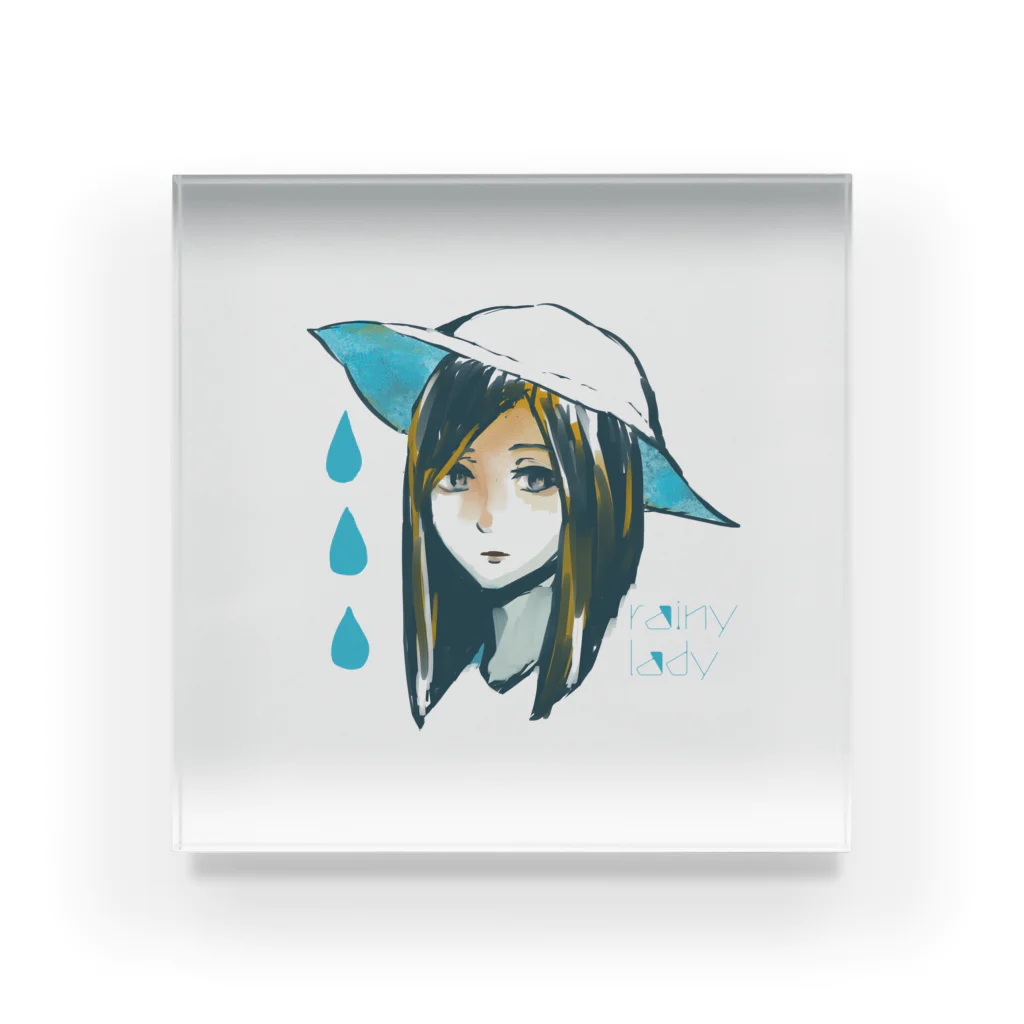 楯山のrainy lady Acrylic Block