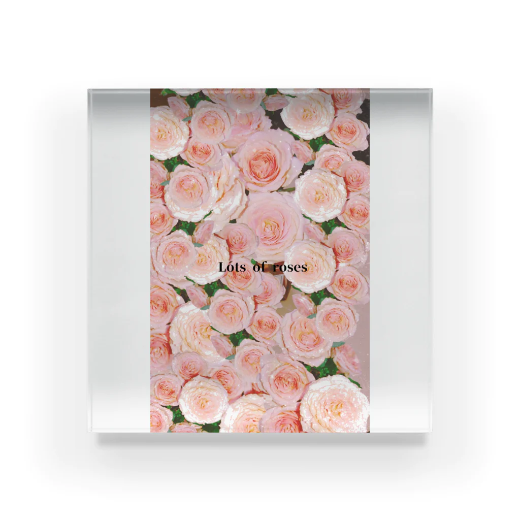 水彩屋のLots of roses Acrylic Block