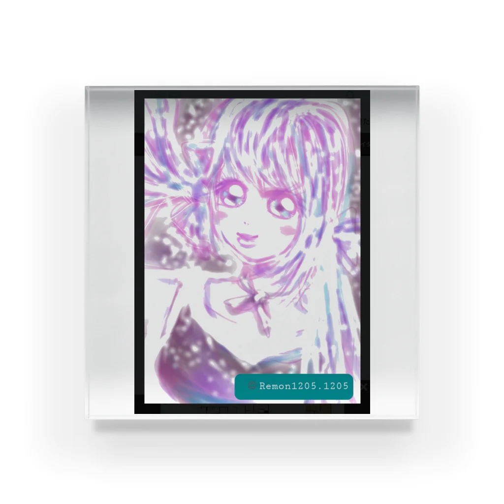 レモンかわいい女子♥️オリジナルショップのキラキラ女子 Acrylic Block