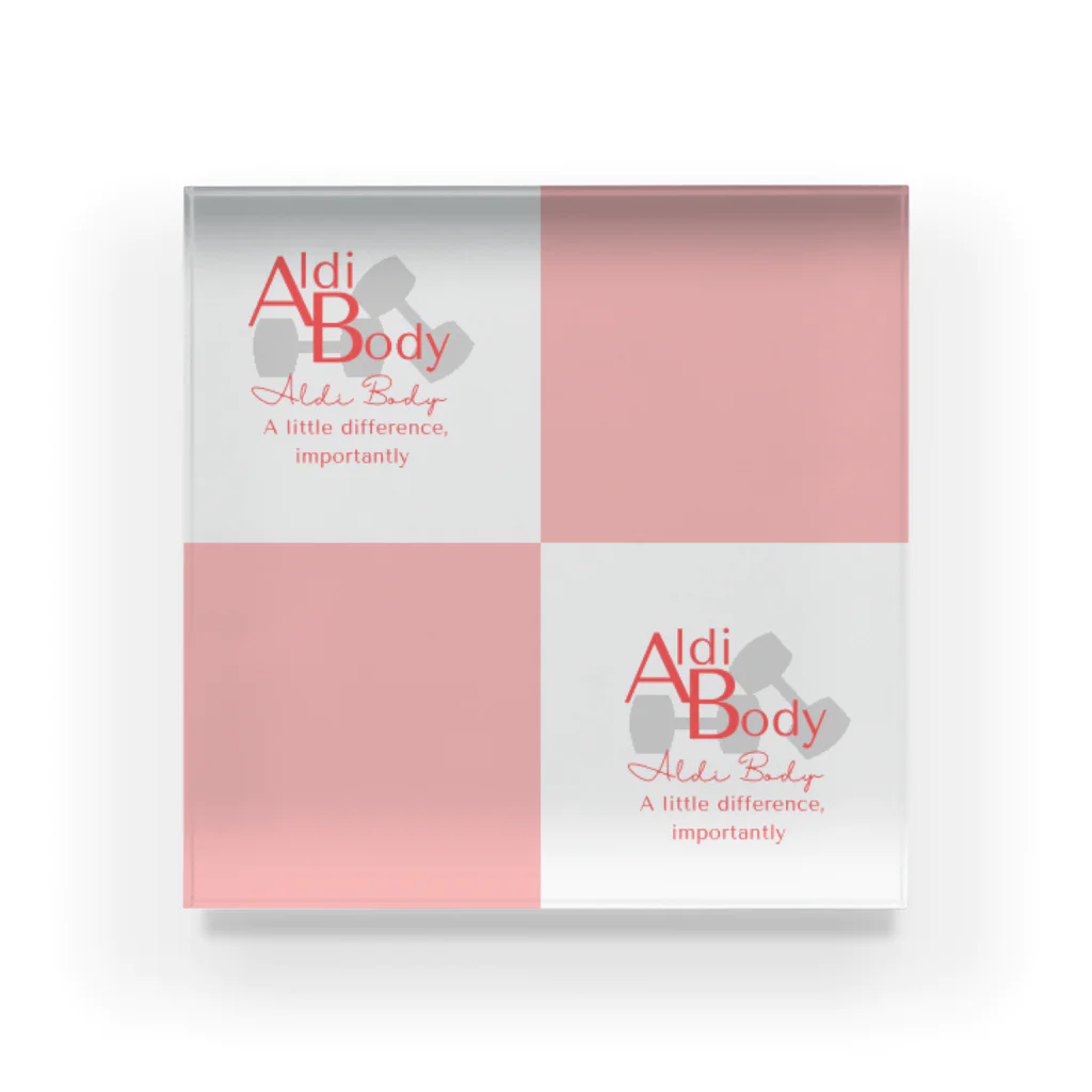 Aldi Bodyのギンガムチェックなsimpleトレ:ピンク Acrylic Block