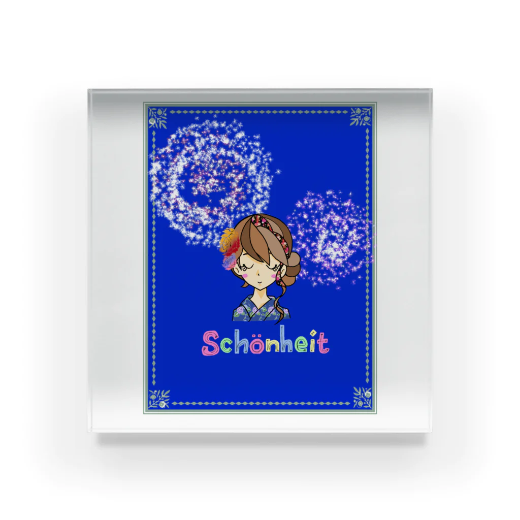 "Schönheit" シェーンハイトの花火と浴衣と… Acrylic Block