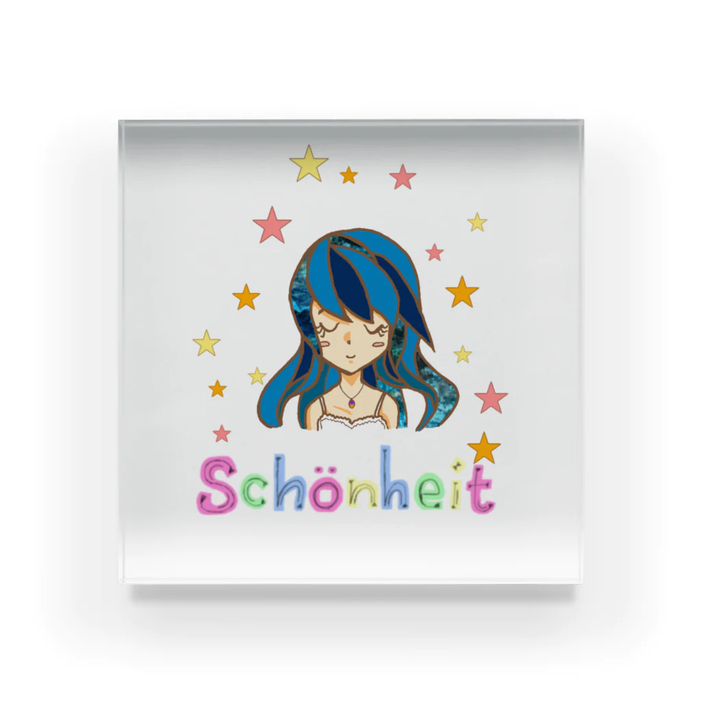 "Schönheit" シェーンハイトの海と水面の星 Acrylic Block