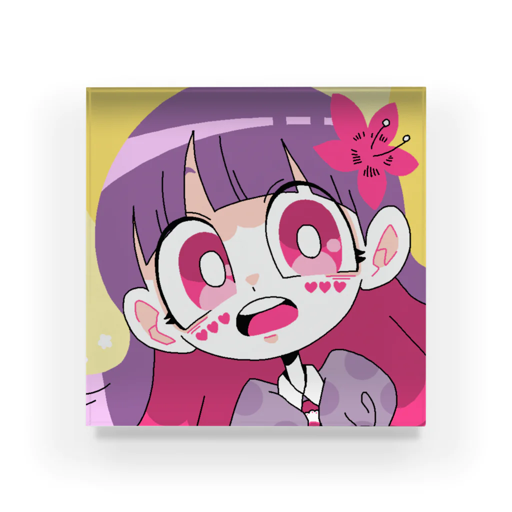 wakkoの覗き込む少女 Acrylic Block