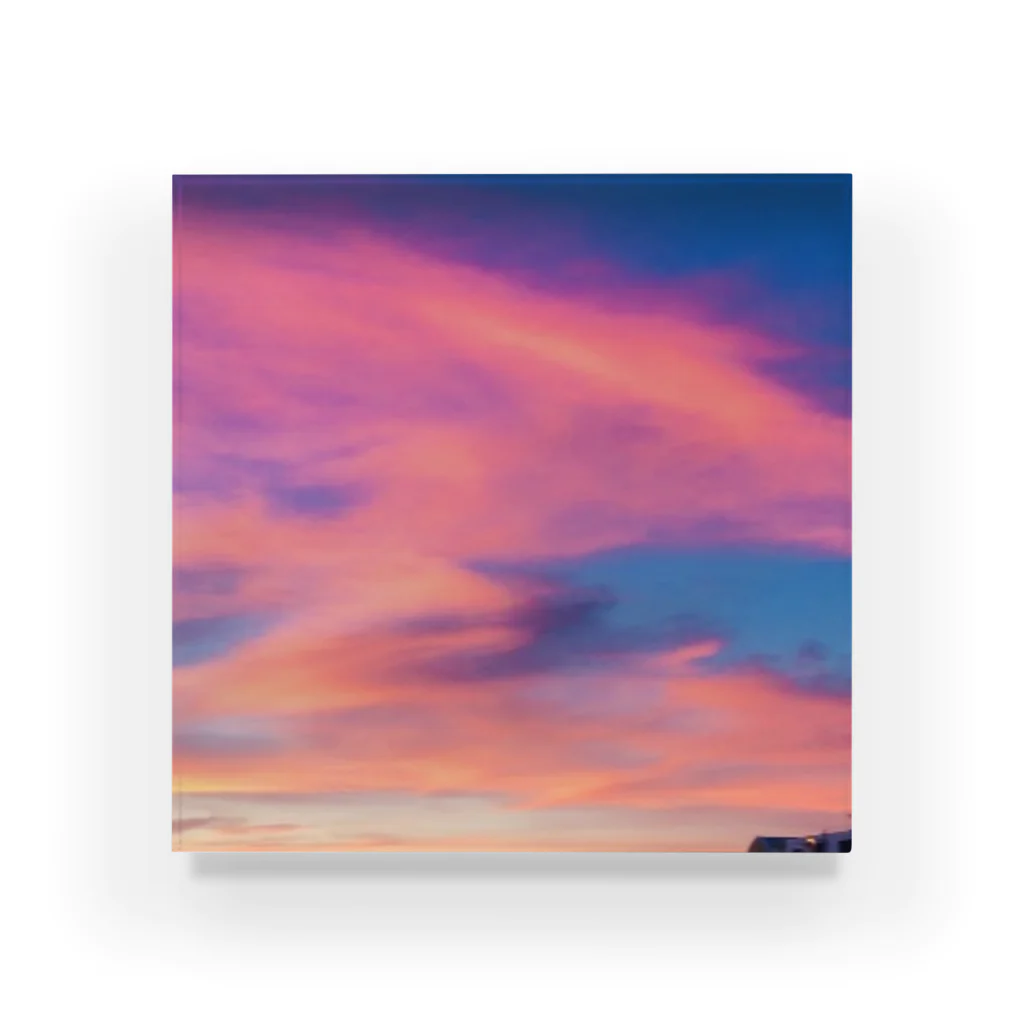 海の楽園の夏の夕焼け空 Acrylic Block