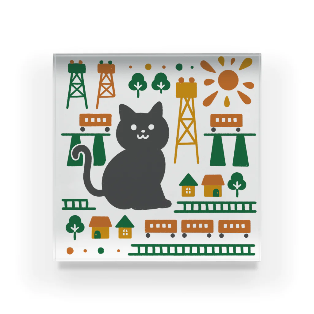 みやつち やえの巨大ねこ Acrylic Block