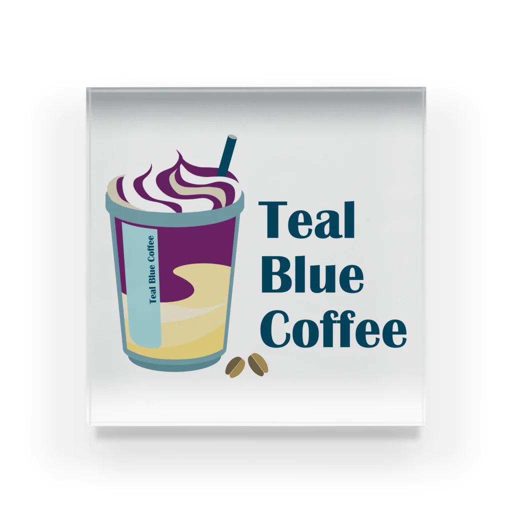 Teal Blue CoffeeのAutumn Fair_frappe logo Acrylic Block