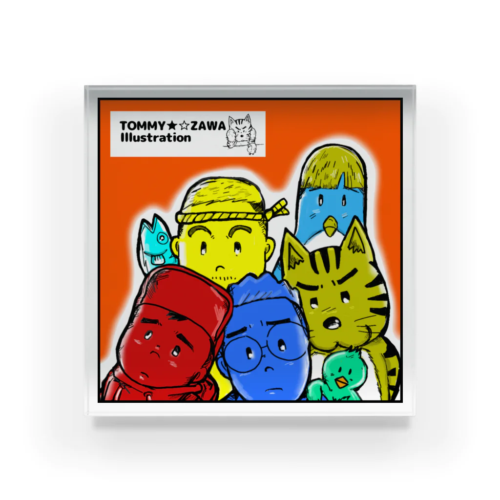 TOMMY★☆ZAWA　ILLUSTRATIONのTOMMY-ZAWA ALL STARS Acrylic Block