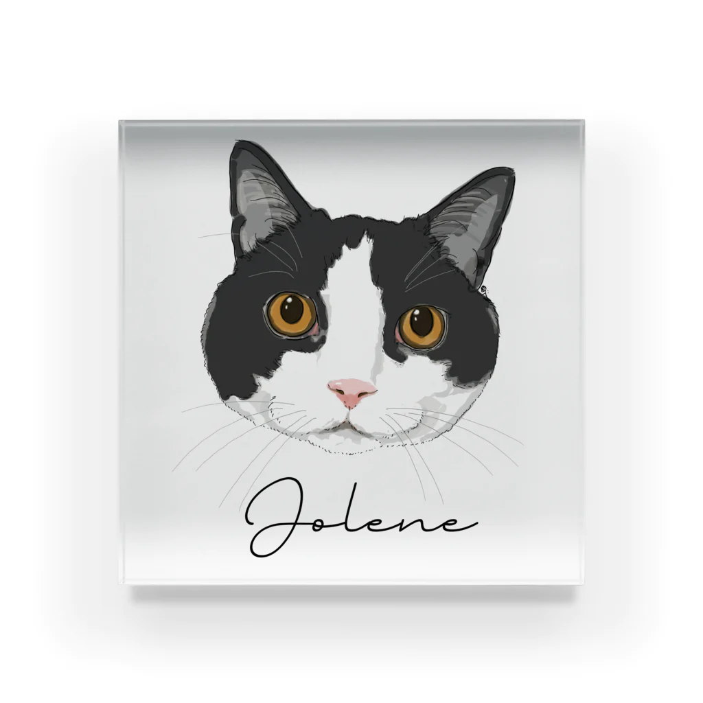 みきぞーん｜保護猫 ミッキー画伯と肉球とおともだちのjolene アクリルブロック