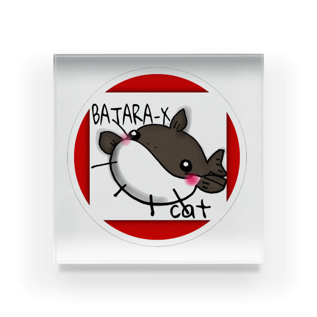 どじょっこくらぶのまるころ　BATARA-XCAT君 あかまる　バトラクスキャット アクリルブロック