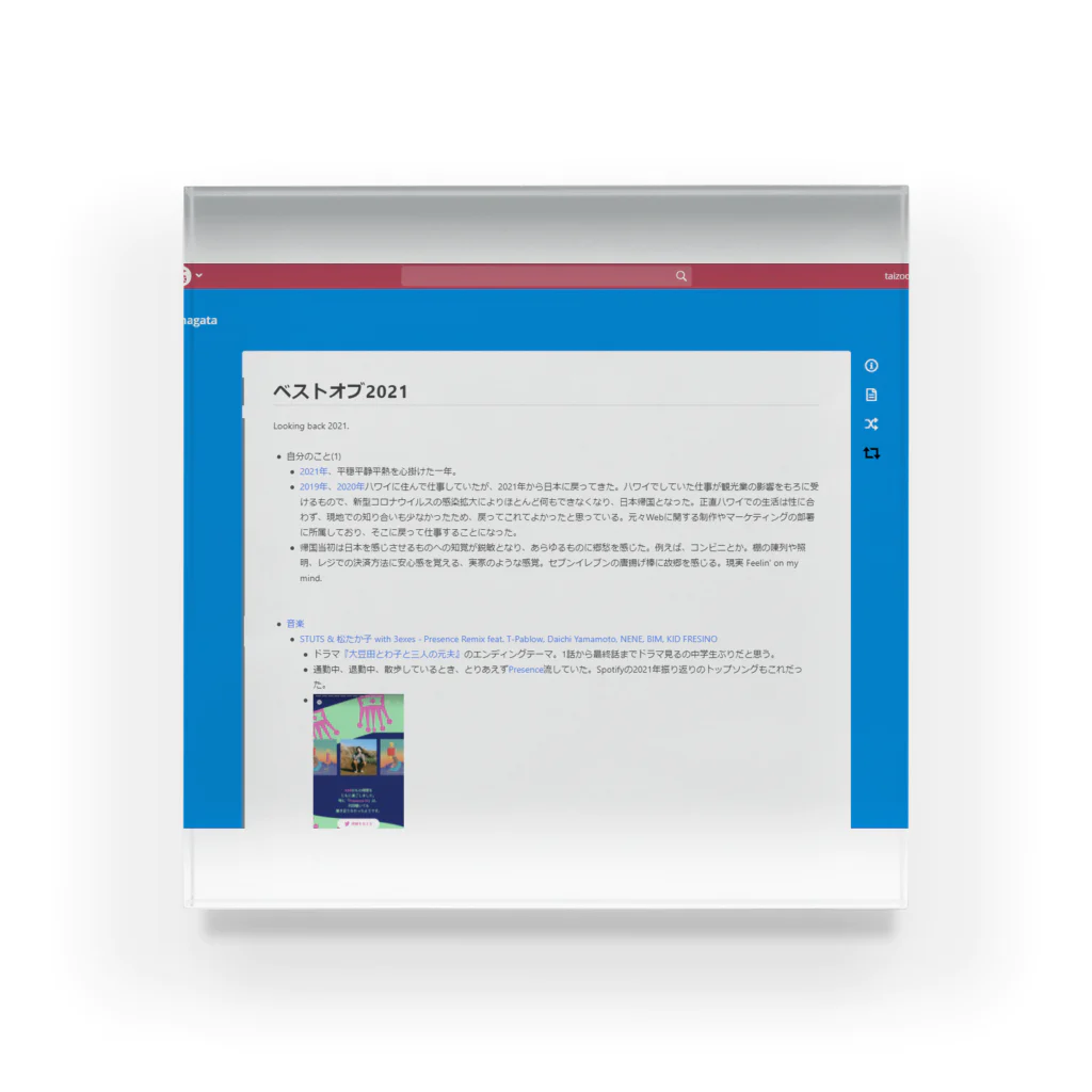 taizoooのベストオブ2021 - nagata アクリルブロック