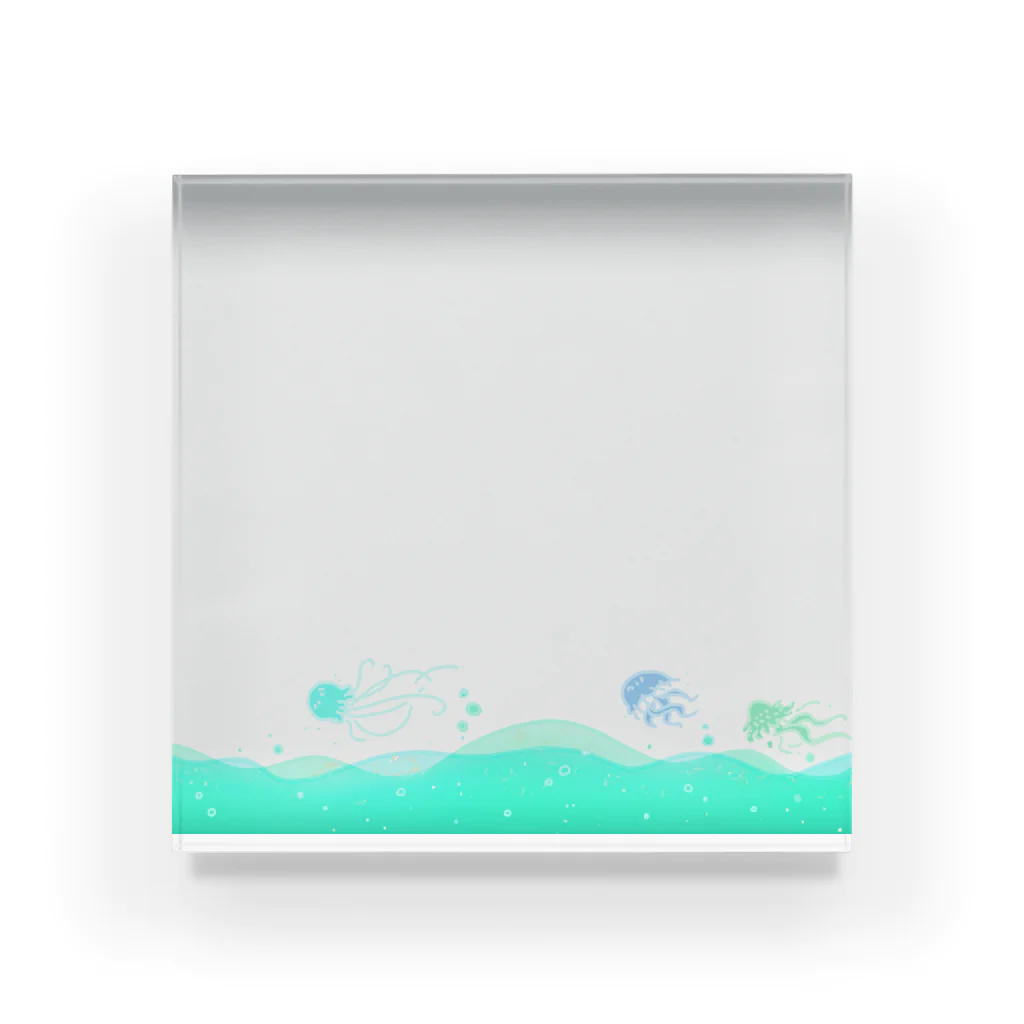 そのへんの黒猫の海の海月 Acrylic Block