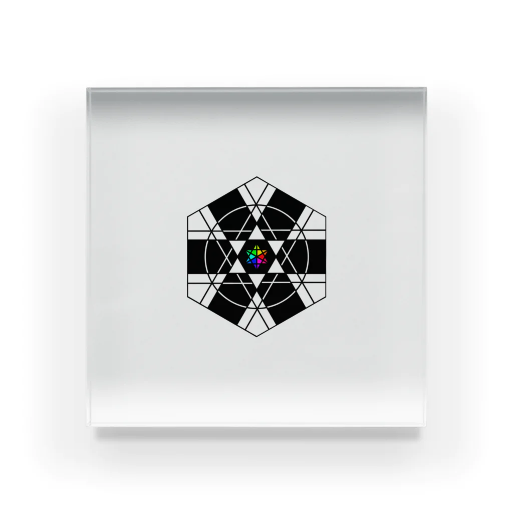 幾何学企画の六芒星カラー -単体- Acrylic Block