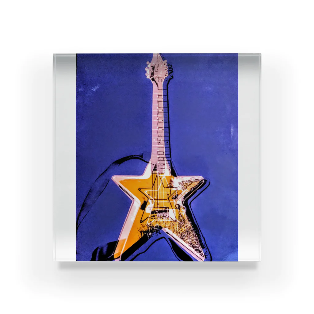 Rock★Star Guitar School 公式Goodsのアンディ・星ギター・ウォーホール Acrylic Block