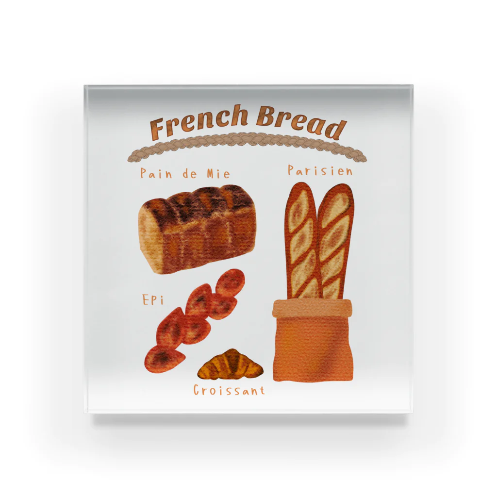 ぽんぽこあんぽんたんのFrench Bread Acrylic Block