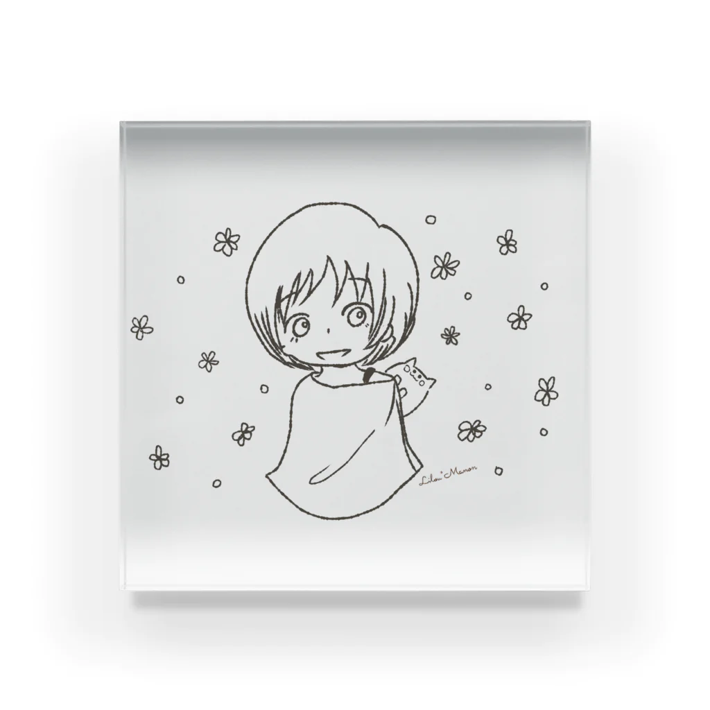 Lilou*Manonのお花と女の子 Acrylic Block