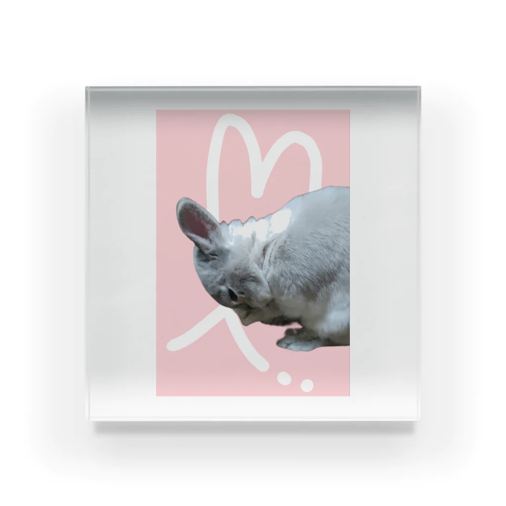 ぽぽこ🐰SHOPのくしくしバニラたん. ハートver Acrylic Block