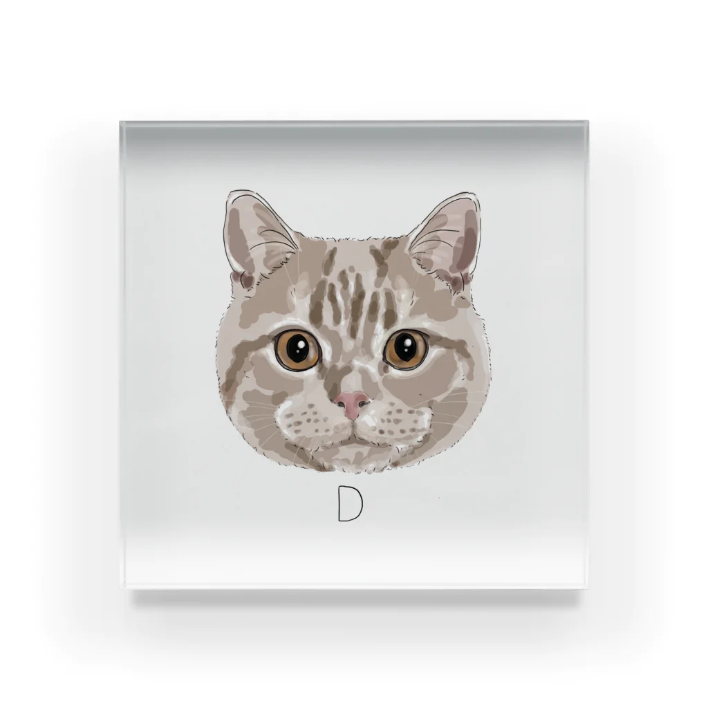 みきぞーん｜保護猫 ミッキー画伯と肉球とおともだちのD Acrylic Block