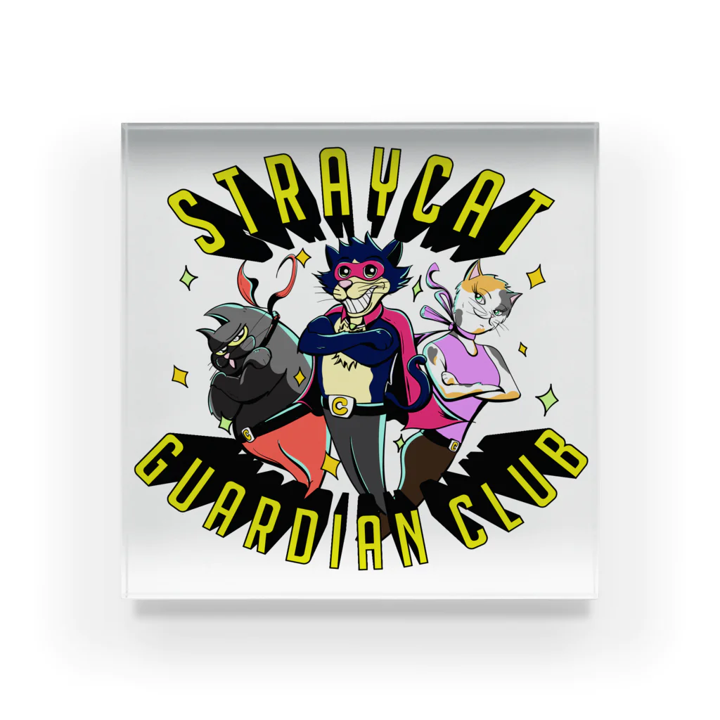 StrayCatGuardianClubのロゴ アクリルブロック