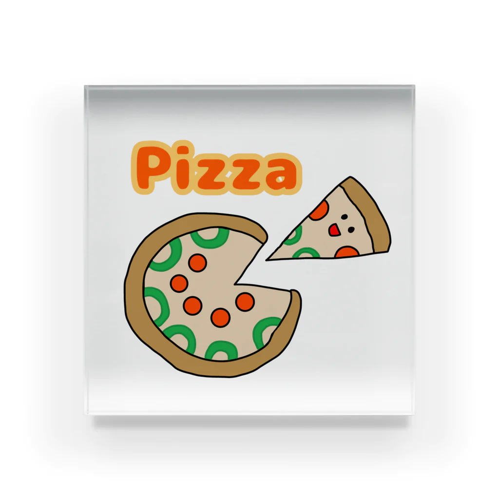 mocha_jasmine_shopの美味しいピザが食べたいな アクリルブロック