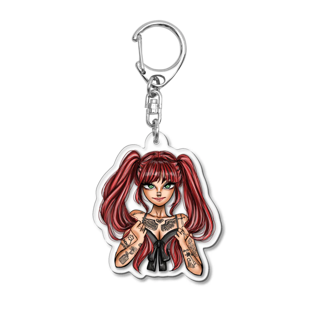 RuNa.🌹のタトゥー女子 Acrylic Key Chain