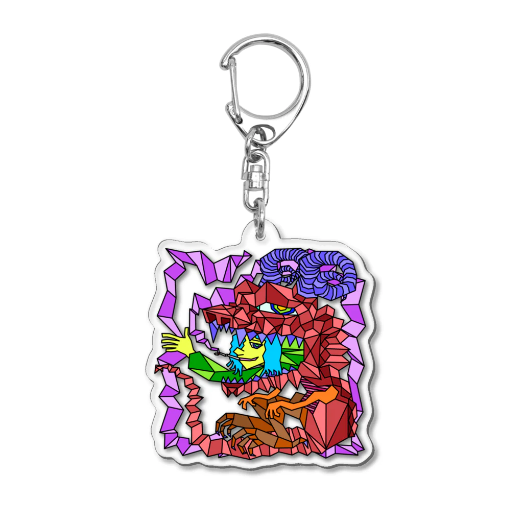 Hiroki Kitazawaのドラゴンの中からこんちは Acrylic Key Chain