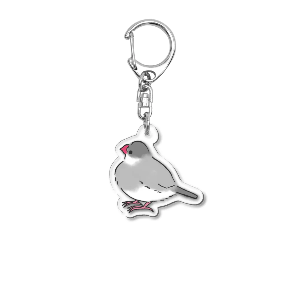 suzumaruのもっちり文鳥 Acrylic Key Chain