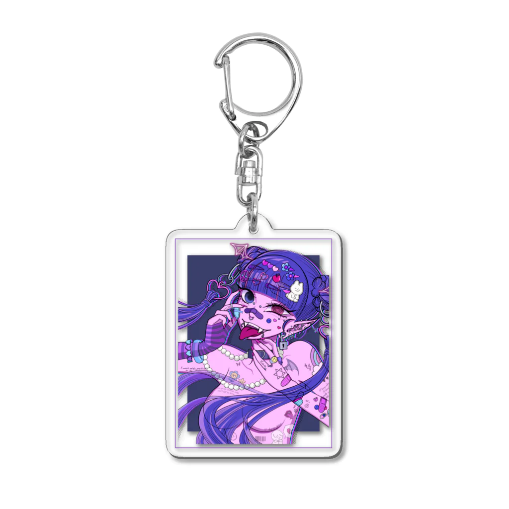 牛乳屋さんのホリゾンタルタン女子 Acrylic Key Chain