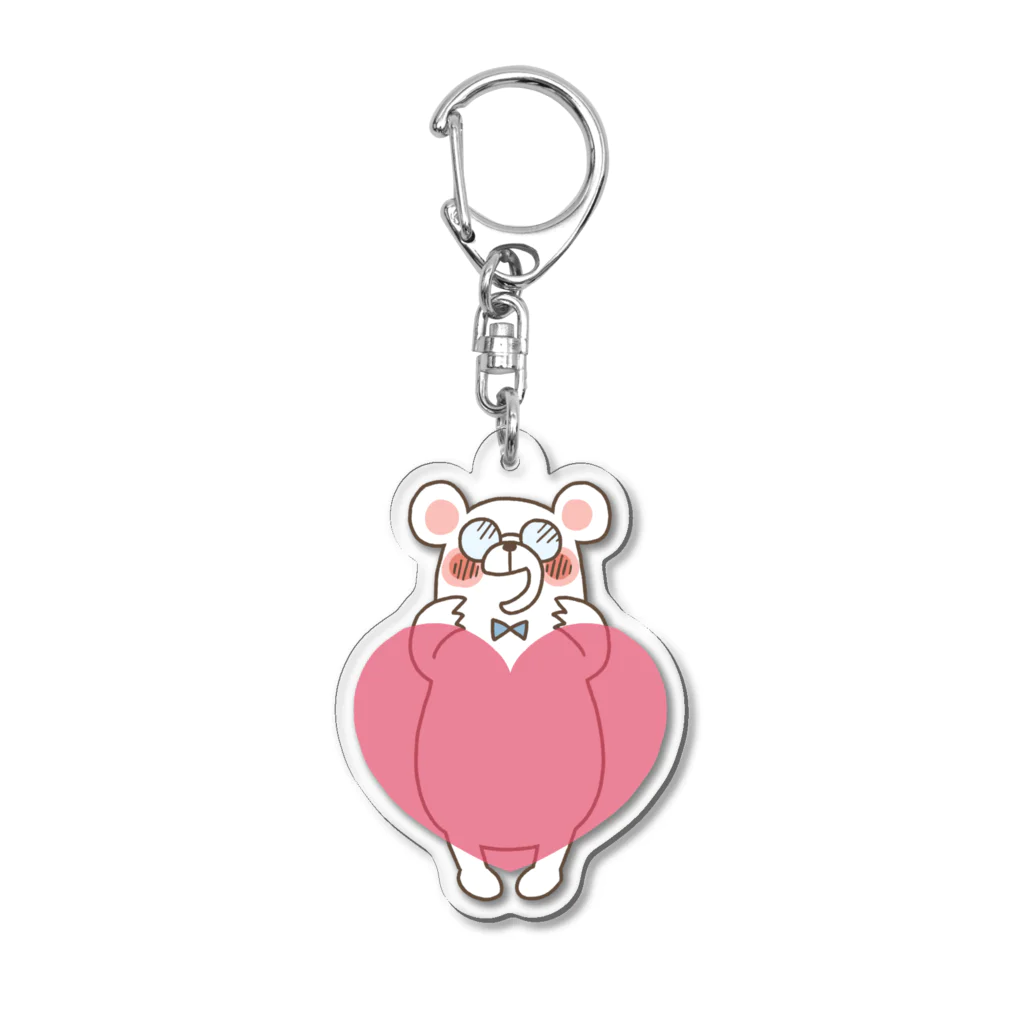 サンマルサンのしろくま君、ラブを贈る Acrylic Key Chain