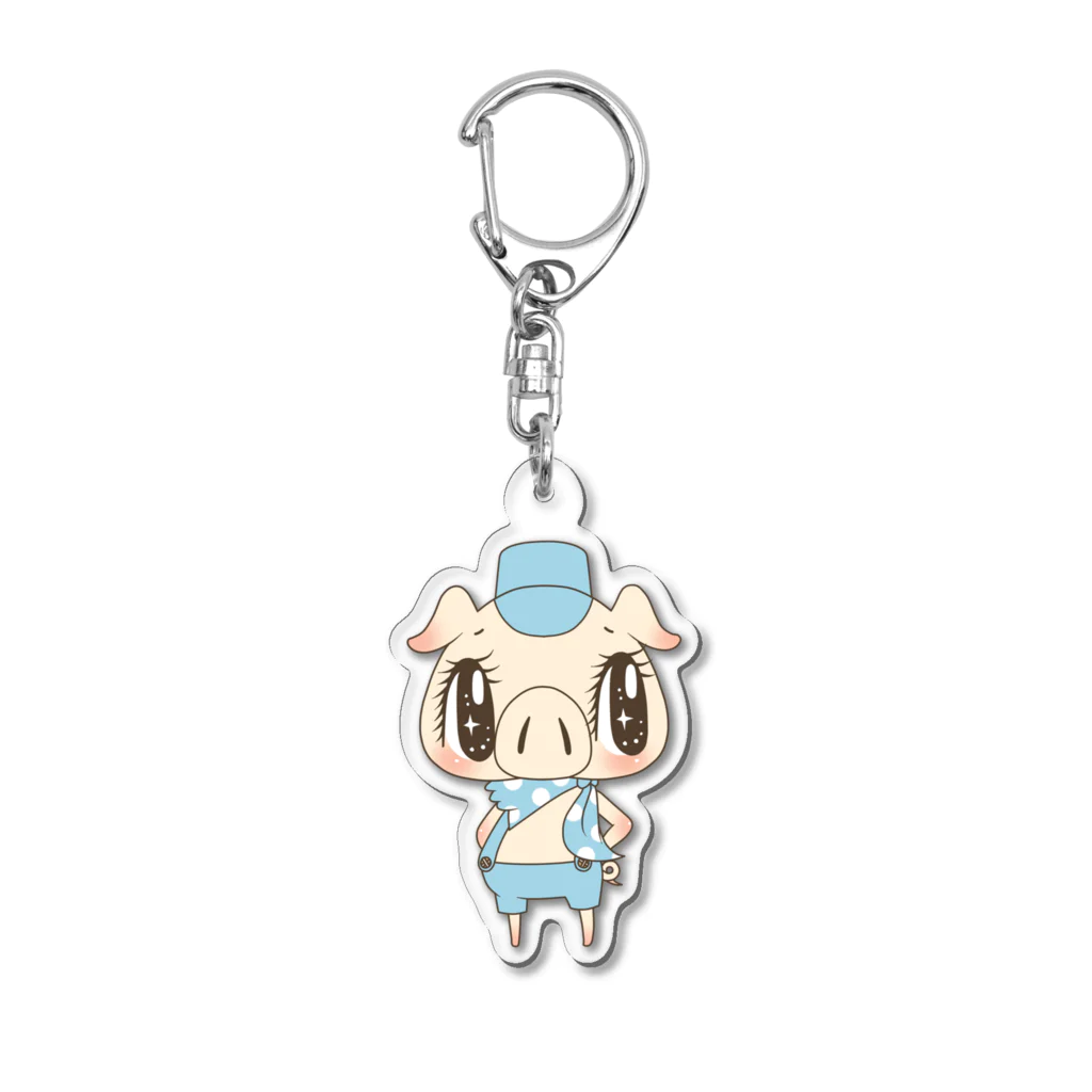 イラストレーターしらかべりえの三匹のこぶた末っ子 Acrylic Key Chain