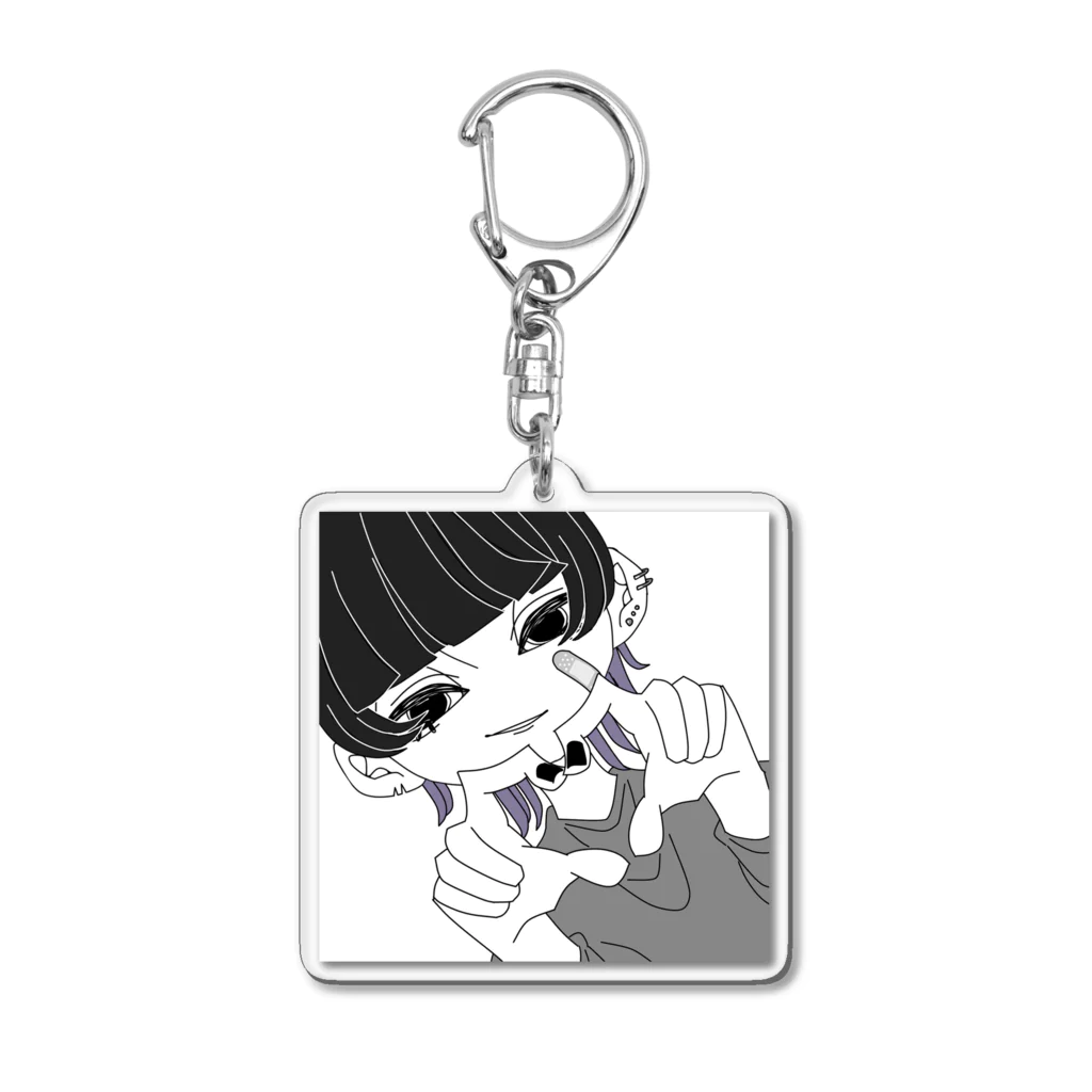 BTNstoreのウルフパープルハート Acrylic Key Chain