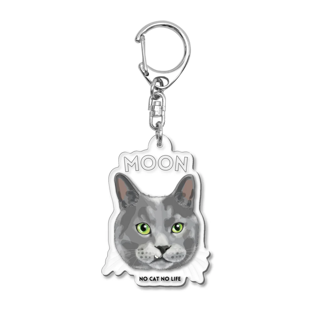 猫のイラスト屋さんのムーン さん mikiZONE Acrylic Key Chain