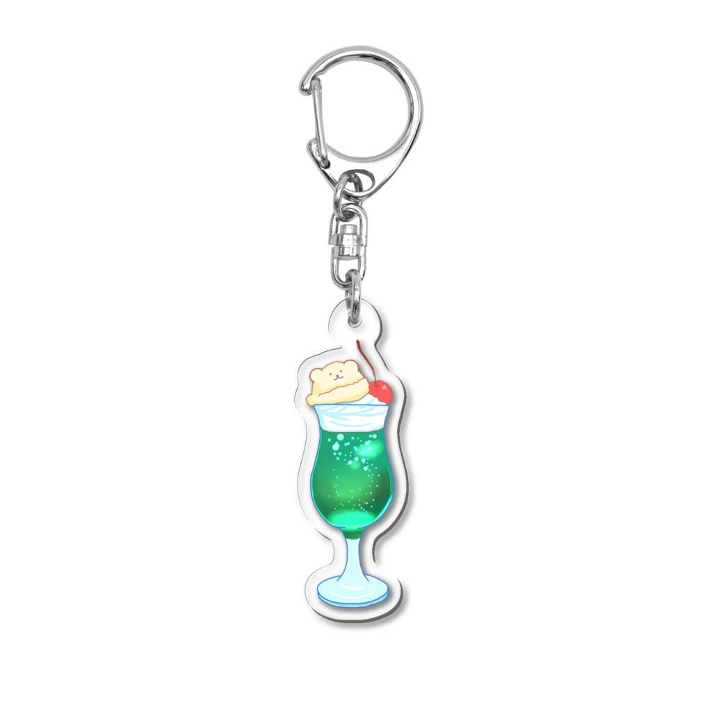 あいのメロンソーダとほほえみくまさん Acrylic Key Chain