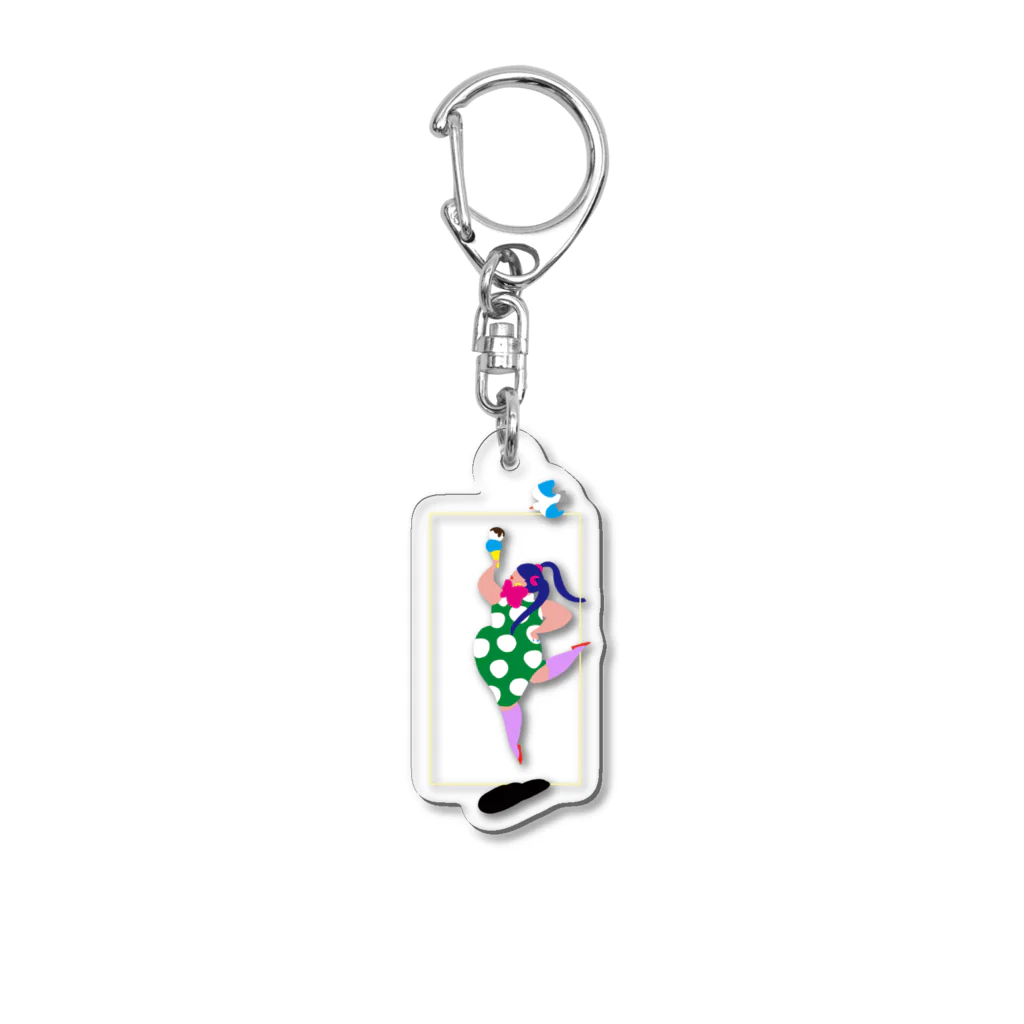 fig-treeの水玉の女01 Acrylic Key Chain