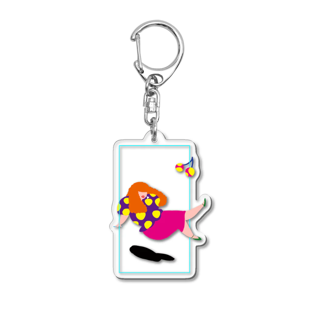 fig-treeの水玉の女04 Acrylic Key Chain