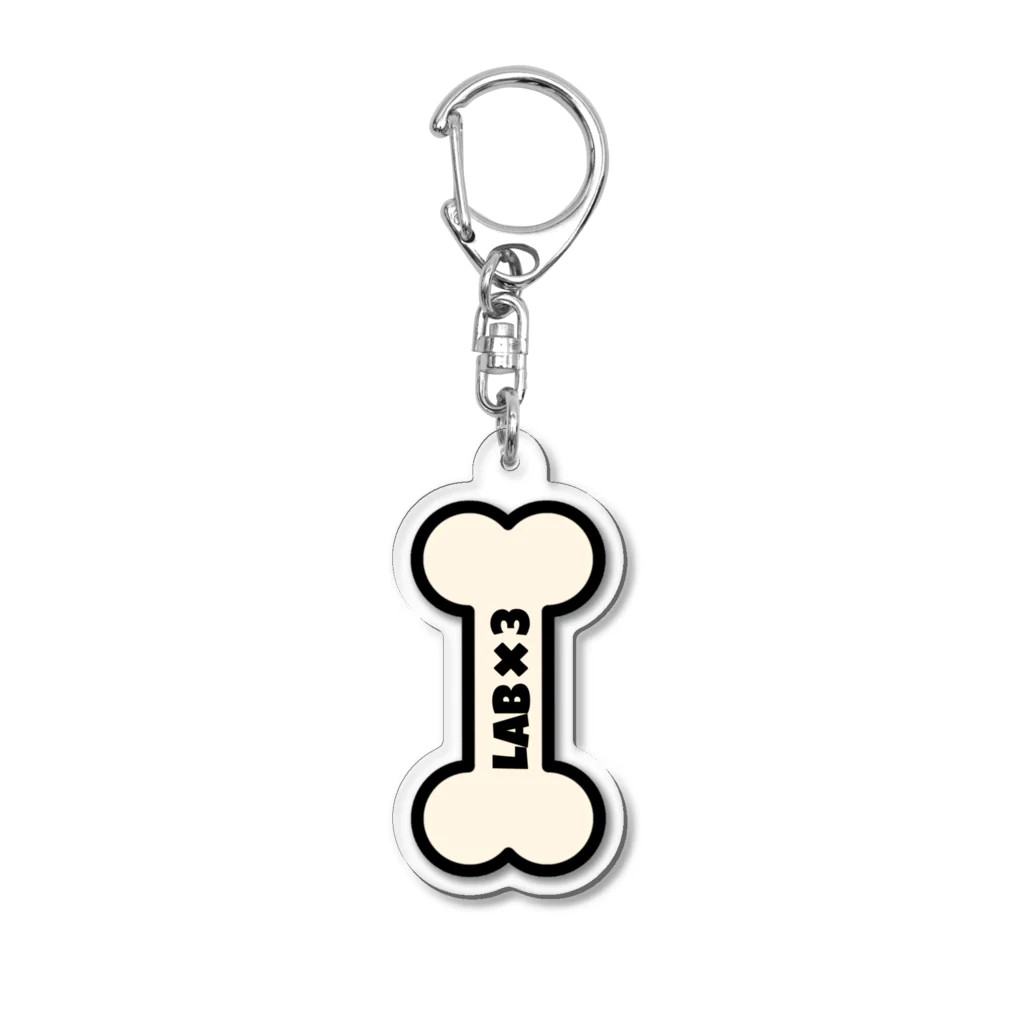 Lab Lab Lab ♡きゅん♡なラブラドールのLAB×3ほねほねロゴ♡アクリルキーホルダー Acrylic Key Chain