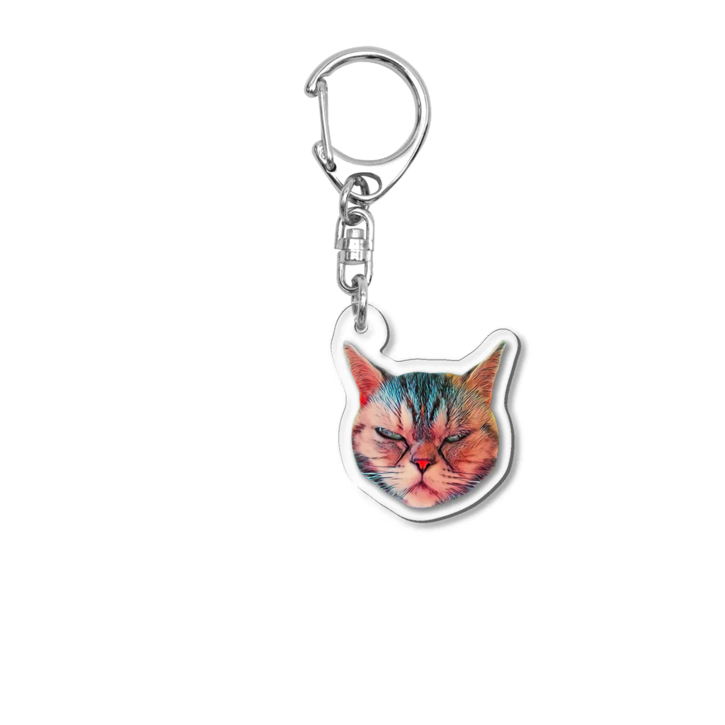 タミネコのおうちの強面にゃんこ Acrylic Key Chain