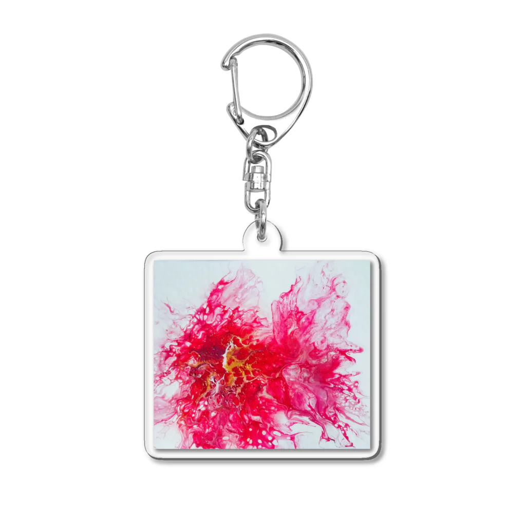 luontoiroの花もよう　赤 Acrylic Key Chain