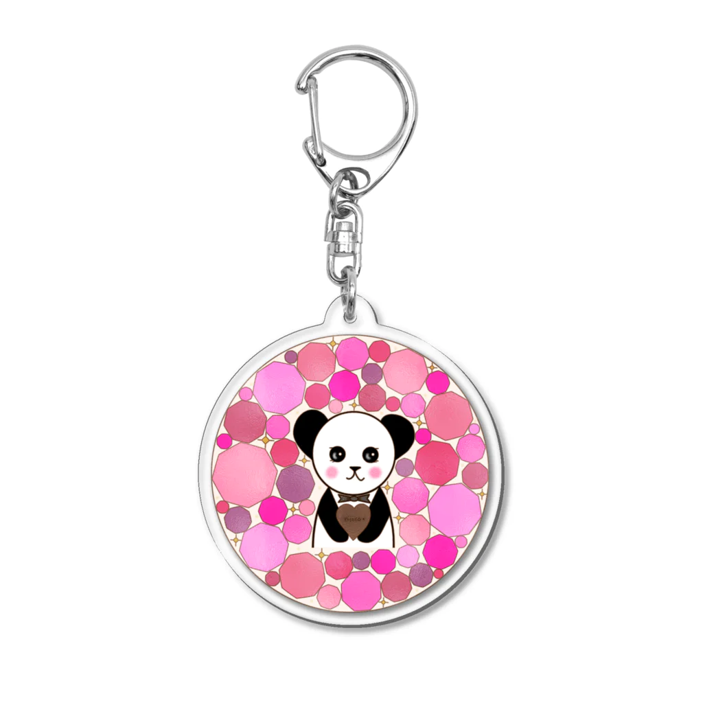 虹色PLUSのステンドグラス風パンダ Acrylic Key Chain